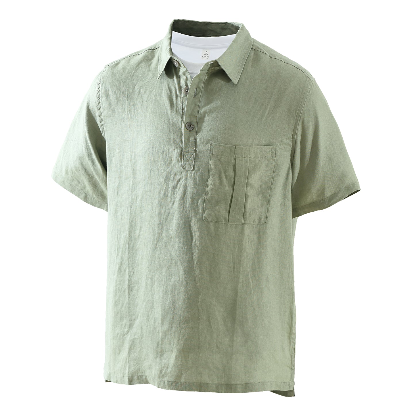 Men’s 100% Linen Short Sleeve Popover Shirt | M8252