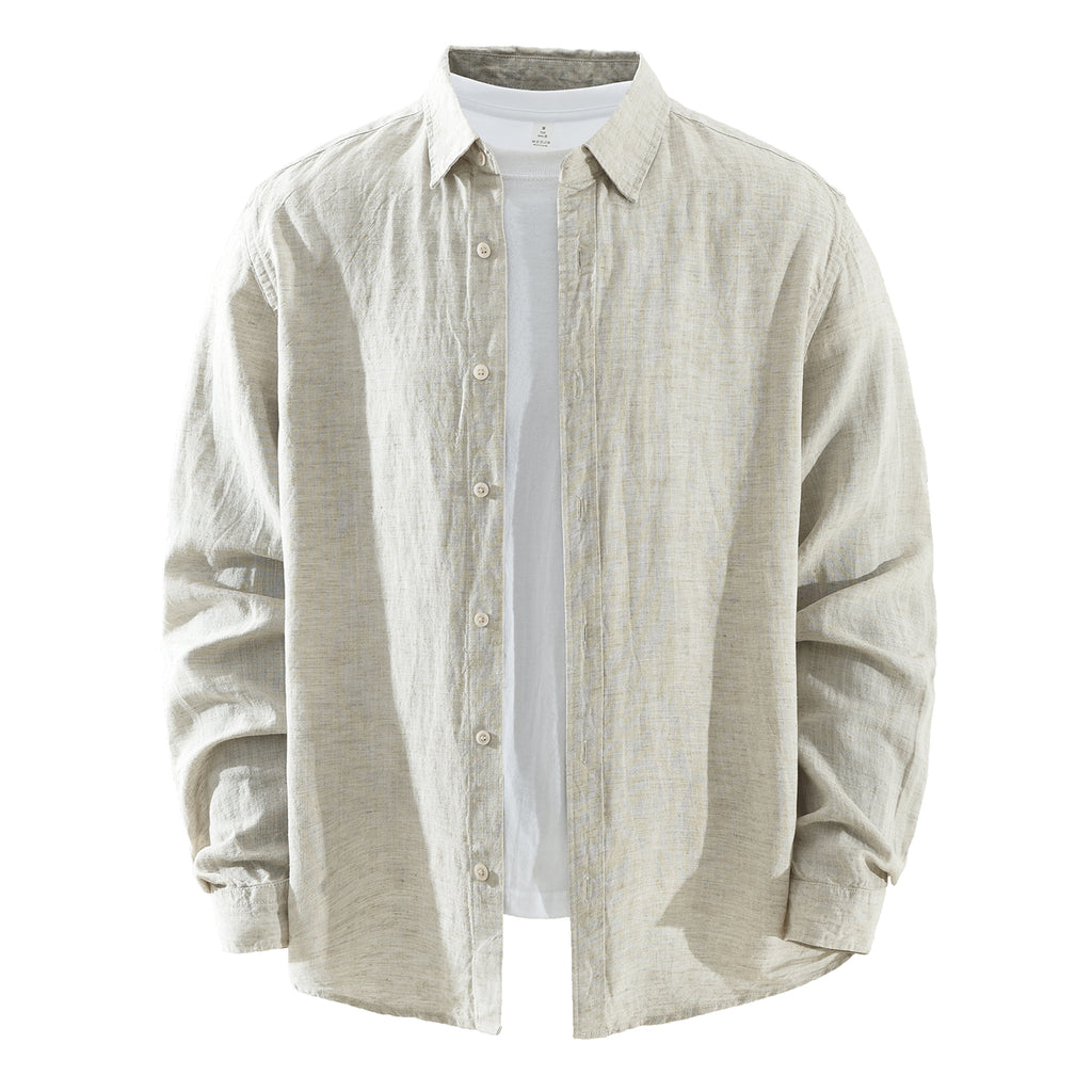 Men’s Lyocell-Linen Long Sleeve Overshirt | M7825