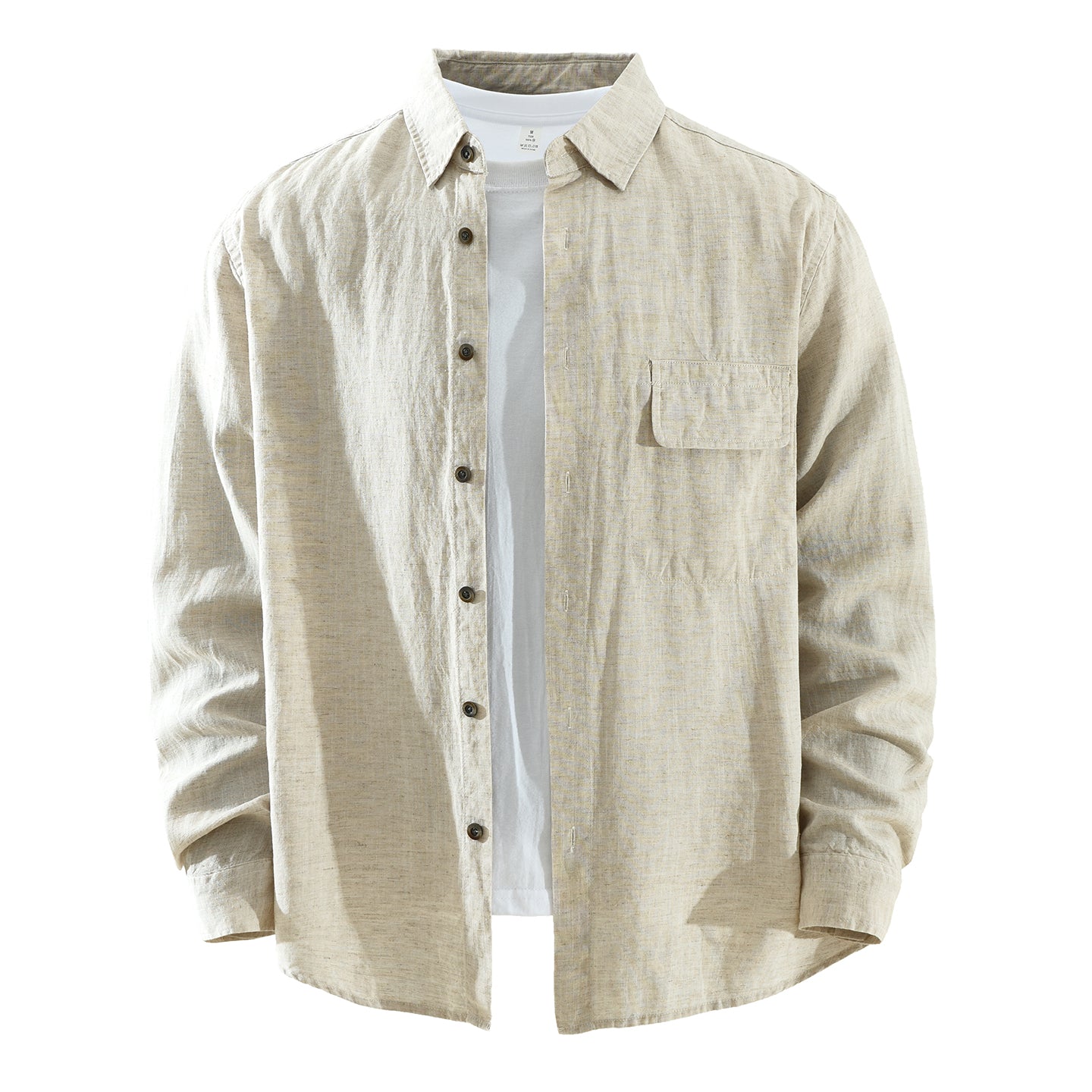 Men’s Lyocell-Linen Long Sleeve Overshirt | M7737