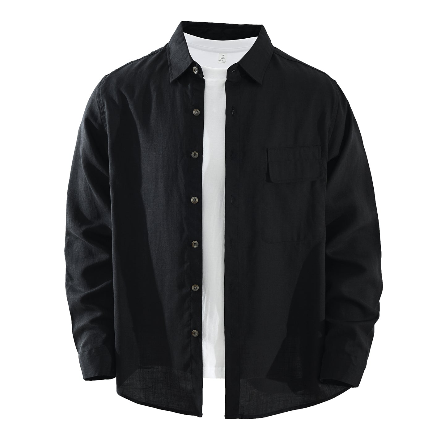 Men’s Lyocell-Linen Long Sleeve Overshirt | M7737