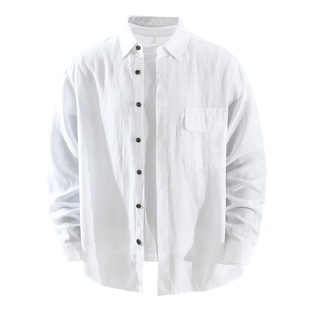 Men’s Lyocell-Linen Long Sleeve Overshirt | M7737