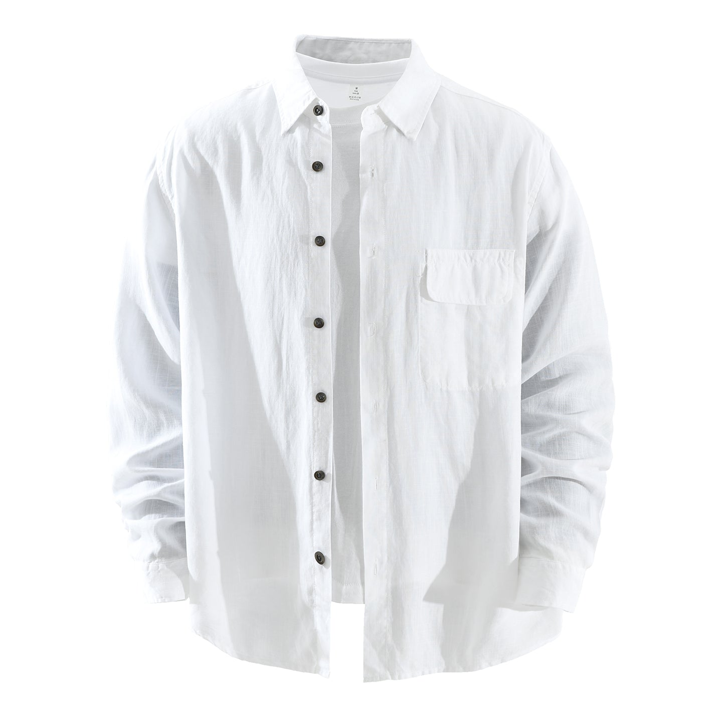 Men’s Lyocell-Linen Long Sleeve Overshirt | M7737