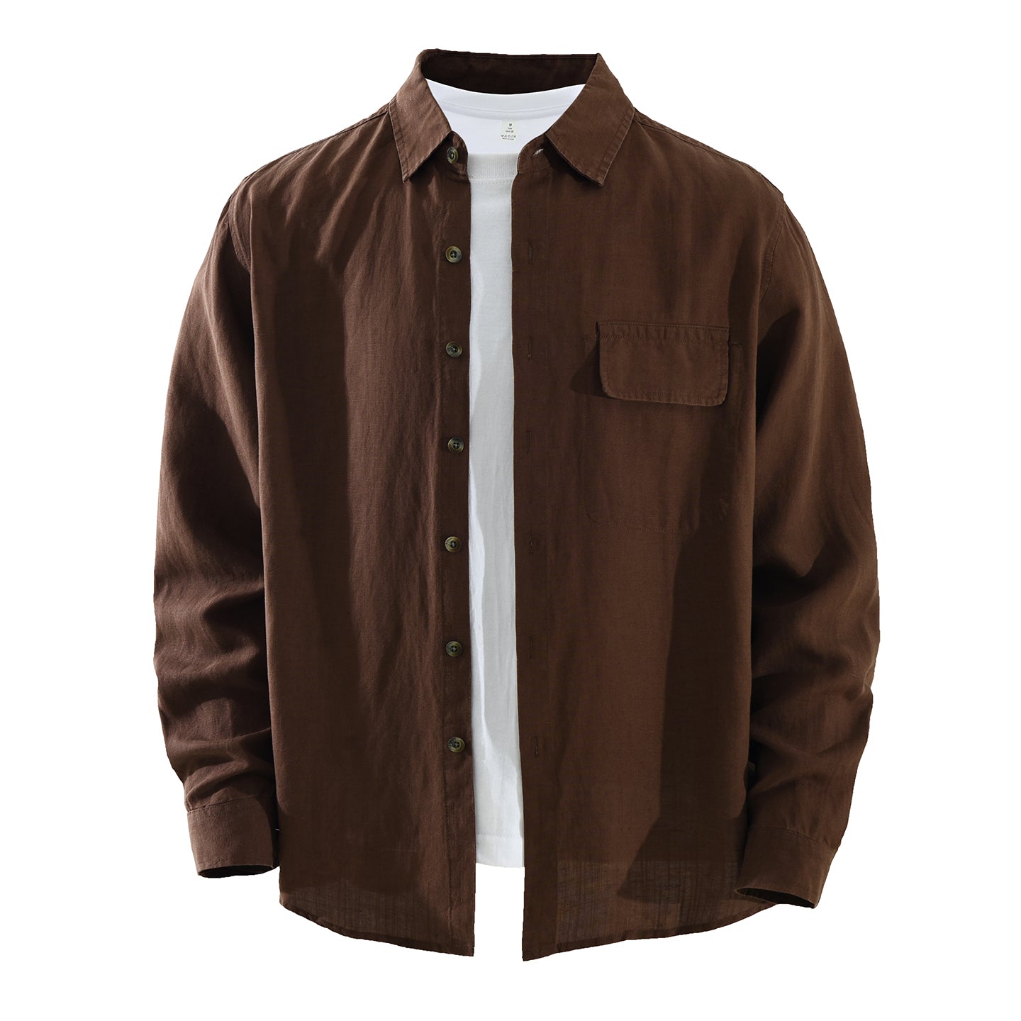 Men’s Lyocell-Linen Long Sleeve Overshirt | M7737