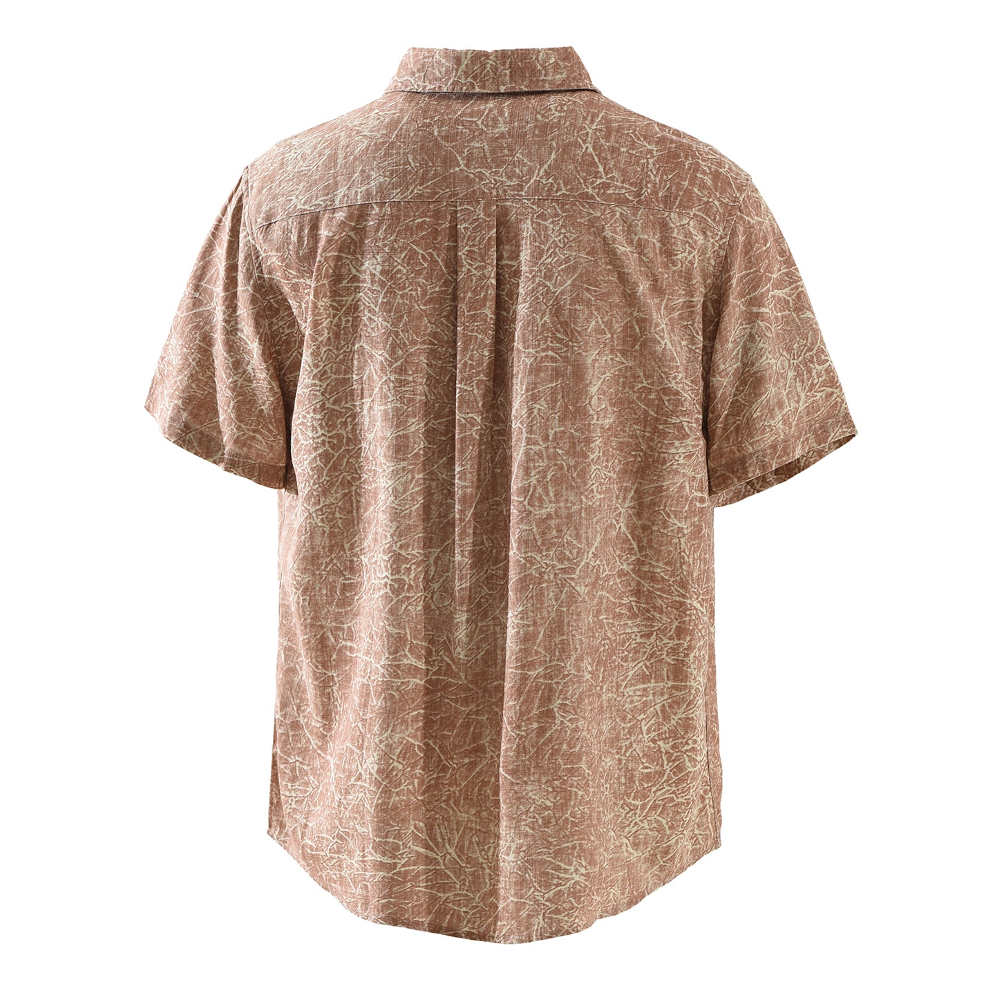 Men’s Lyocell-Linen Abstract Print Short Sleeve Overshirt | M8227
