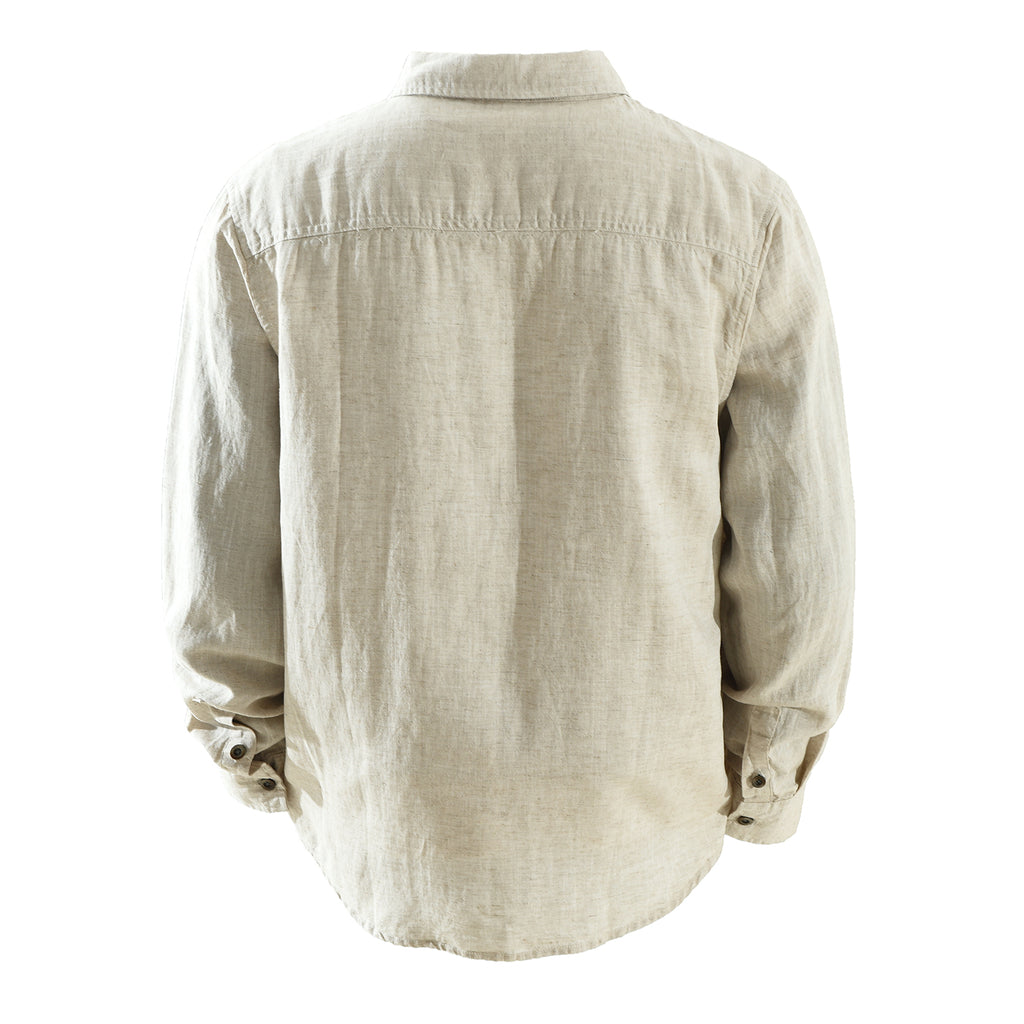Men’s Lyocell-Linen Long Sleeve Overshirt | M7737