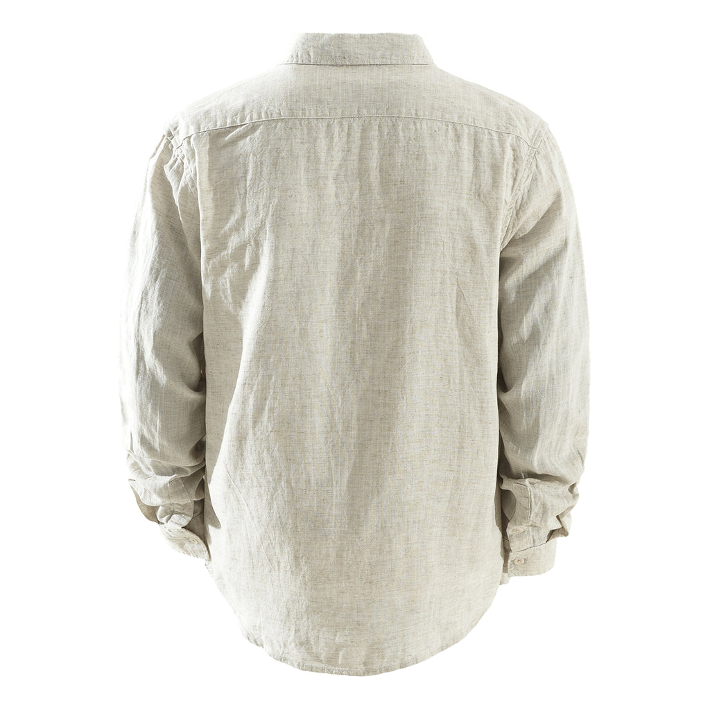Men’s Lyocell-Linen Long Sleeve Overshirt | M7825
