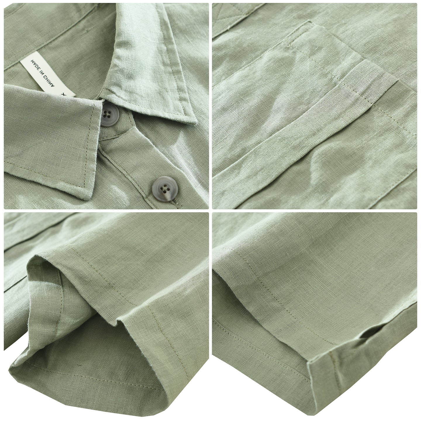 Men’s 100% Linen Short Sleeve Popover Shirt | M8252