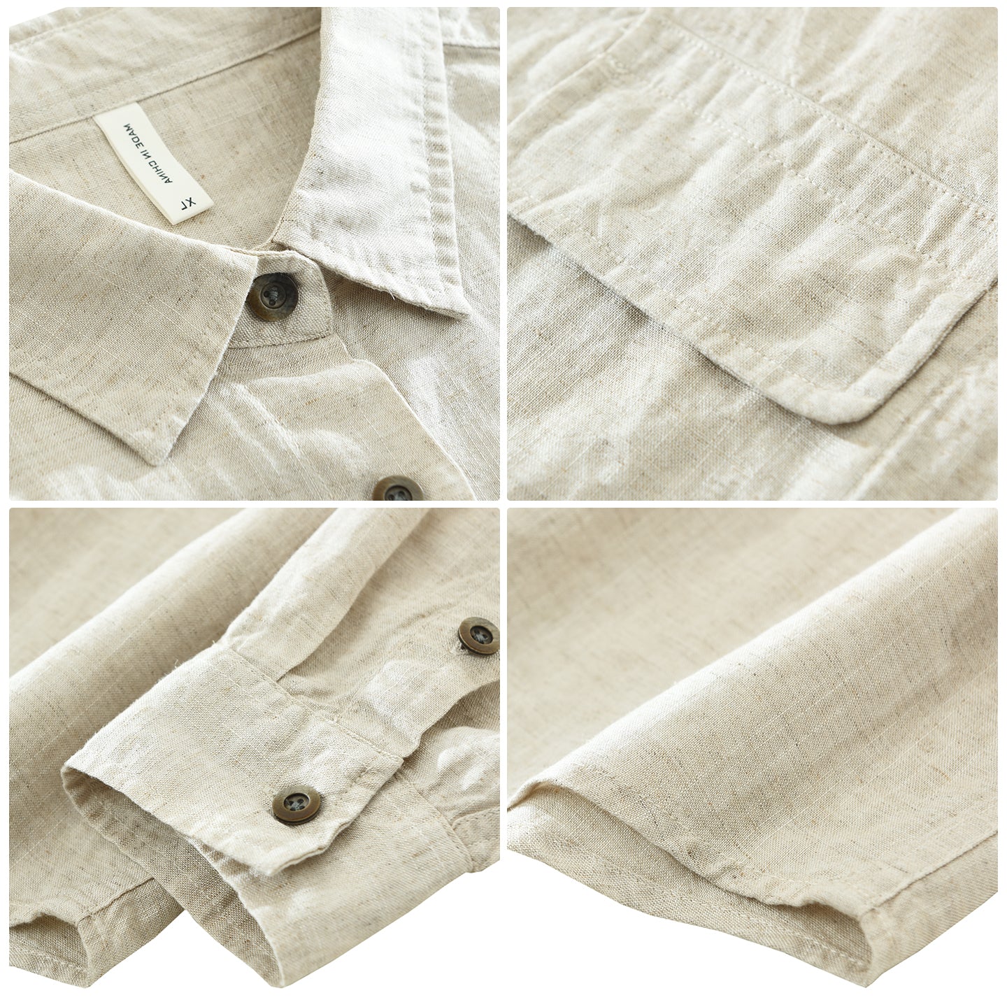 Men’s Lyocell-Linen Long Sleeve Overshirt | M7737