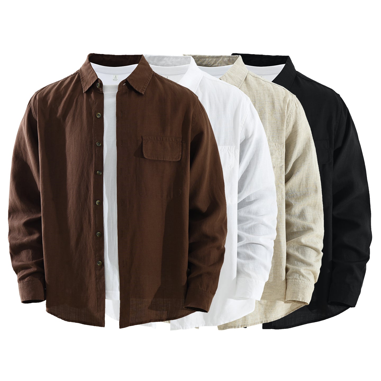 Men’s Lyocell-Linen Long Sleeve Overshirt | M7737