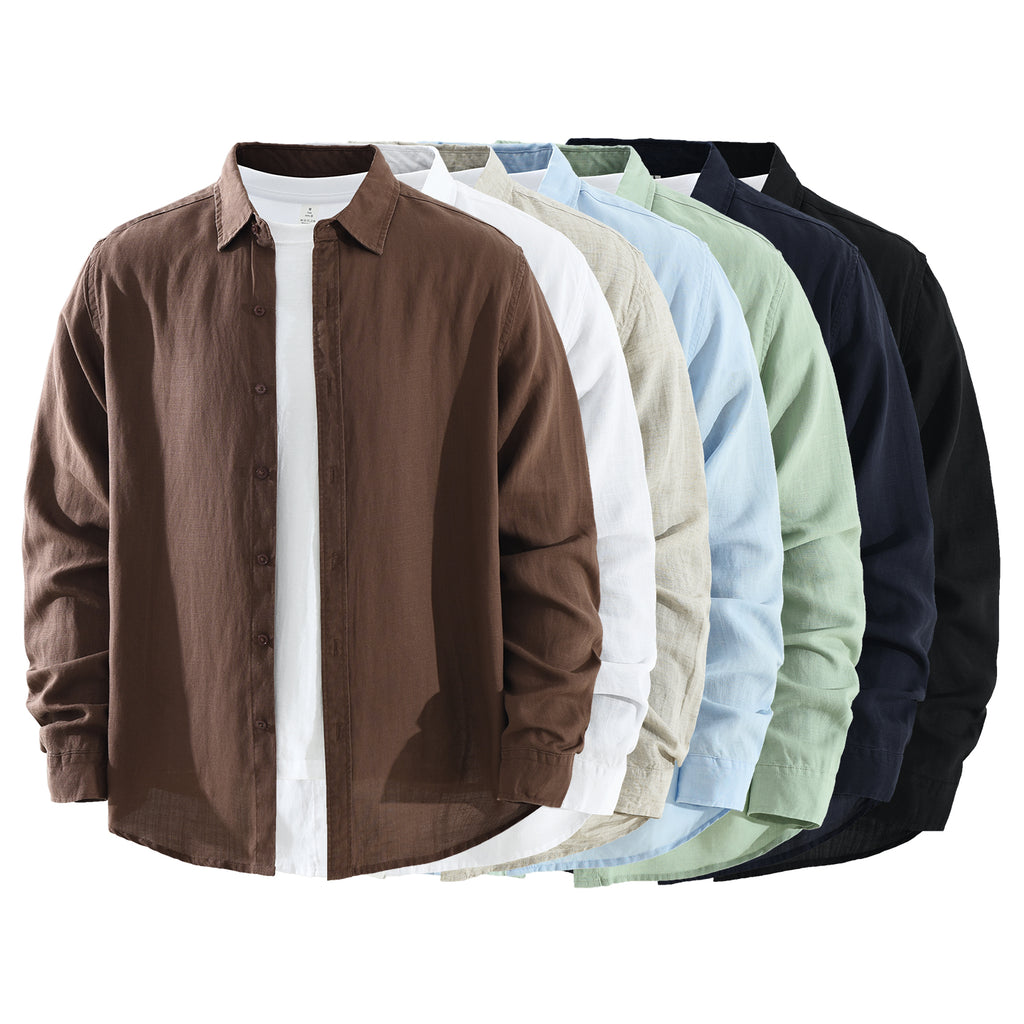 Men’s Lyocell-Linen Long Sleeve Overshirt | M7825